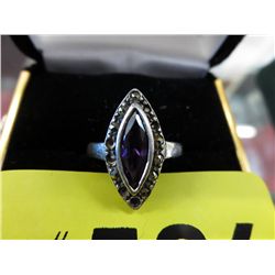 Sterling silver estate amethyst ring - As Is