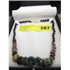 Image 1 : Garnet & South American agate gemstone necklace