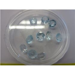 10 x cut aquamarine gemstones