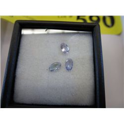 3x oval cut genuine tanzanite gemstones