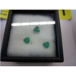3x emerald trillian cut gemstones