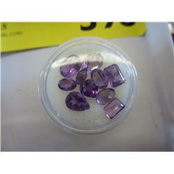 Collection of loose cut amethyst gemstones