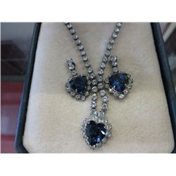 Vintage rhinestone necklace and earrings