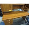 Image 1 : Computer desk with pull out tray and hutch