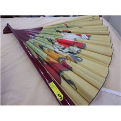 Large decorative wall fan with horse theme
