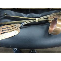 Copper and  brass cooking implements