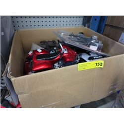 Box of R/C vehicles