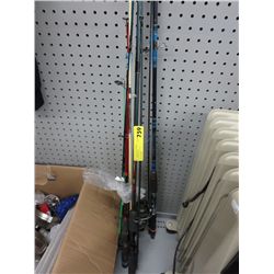 Four fishing rods, two reels