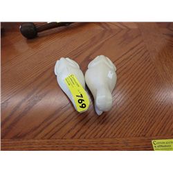 Carved stone statues 7" long 2" tall