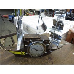 Vintage ship clock by Metal craft 18" long 18" ta
