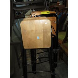 Four folding patio bar stools