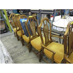 6 vintage dining chairs with upholstered seats