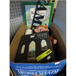 Box of assorted toys & decorative items