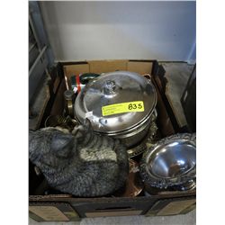Copper, silver plate and decorative items