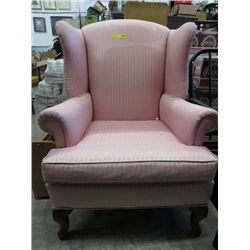 Upholstered wing back chair