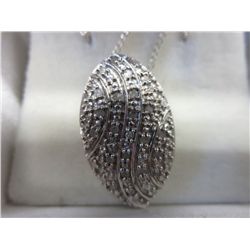Sterling and diamond pendant w/appraisal