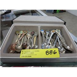 Box of collector spoon - many are European