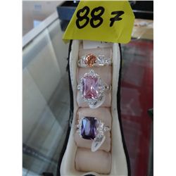 3 silver rings - stand not included