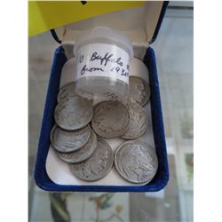 10 Buffalo Head nickels from 1930's