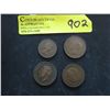 Image 2 : 4 British coins, 1919 - 1955