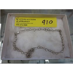 Lovely  sterling chain of joined hearts - 16 inch