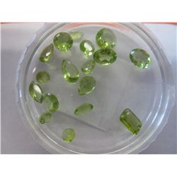 17 x cut peridot gemstones