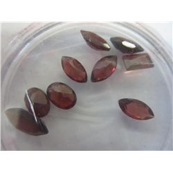 9 x garnet gemstones