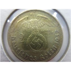 1937 authentic Nazi German silver coin