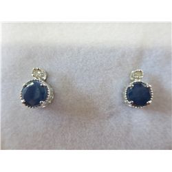 Brand new diamond & sapphire stud earrings.