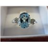Image 1 : Oval cut 2. carat blue topaz ring