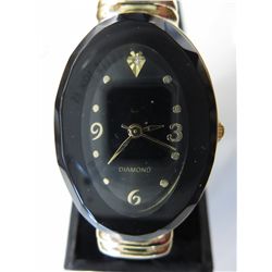 Ladies brand new diamond watch, cuff style