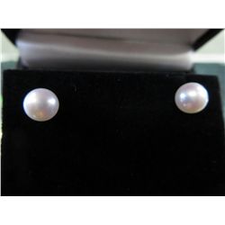 14KT gold white fresh water pearl stud earrings