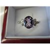 Image 1 : Amethyst cocktail ring set with 6 diamonds