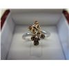 Image 1 : Genuine rare red diamond cocktail ring in silver