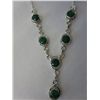 Image 1 : Sterling silver emerald drop necklace