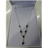 Image 2 : Sterling silver emerald drop necklace
