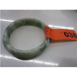 One piece solid jade carved bangle