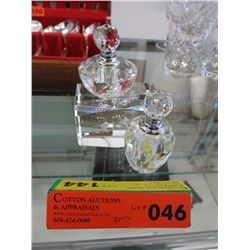 2 Rosenthal crystal perfume bottles 3" tall