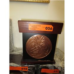 Wooden box, native inspired design, copper design