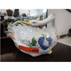 Painted swan planter