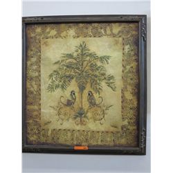 Large framed canvas print of monkeys