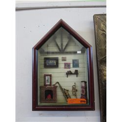 Boxed framed music room scene