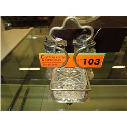 Antique English cruet set, silver plated