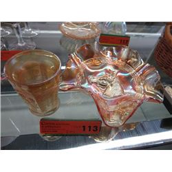 2 pieces of carnival glass