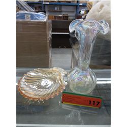2 pieces of carnival glass
