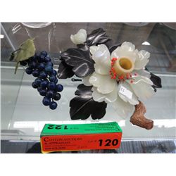 Jade flowered candle holder 