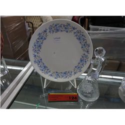 Edwardian decanter & Wedgewood plate