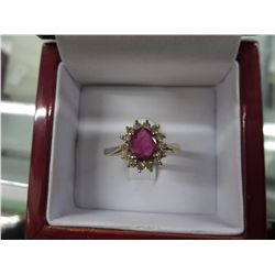 Princess Diana style ruby & diamond ring