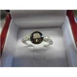 Smokey Topaz & Diamond ring