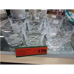 Six pieces of vintage drinking glasses
